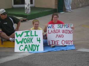 Labor Day - Kids' signs at parade